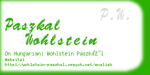 paszkal wohlstein business card